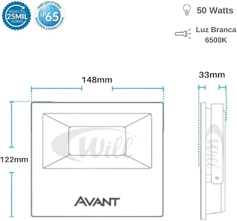 Refletor LED Slim 50 W Bivolt 4
