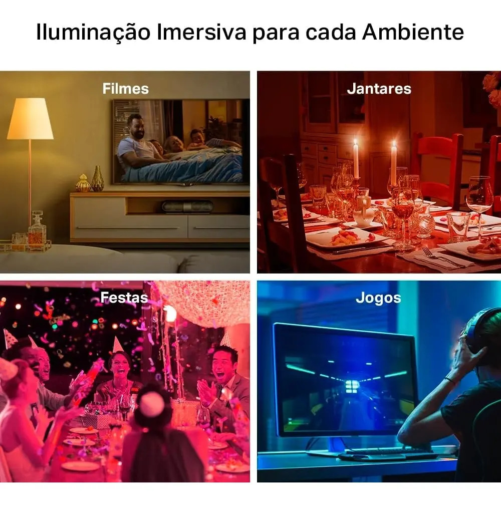 Lâmpada inteligente Wi-Fi Multicolorida 806 lumens 8,7 W 2