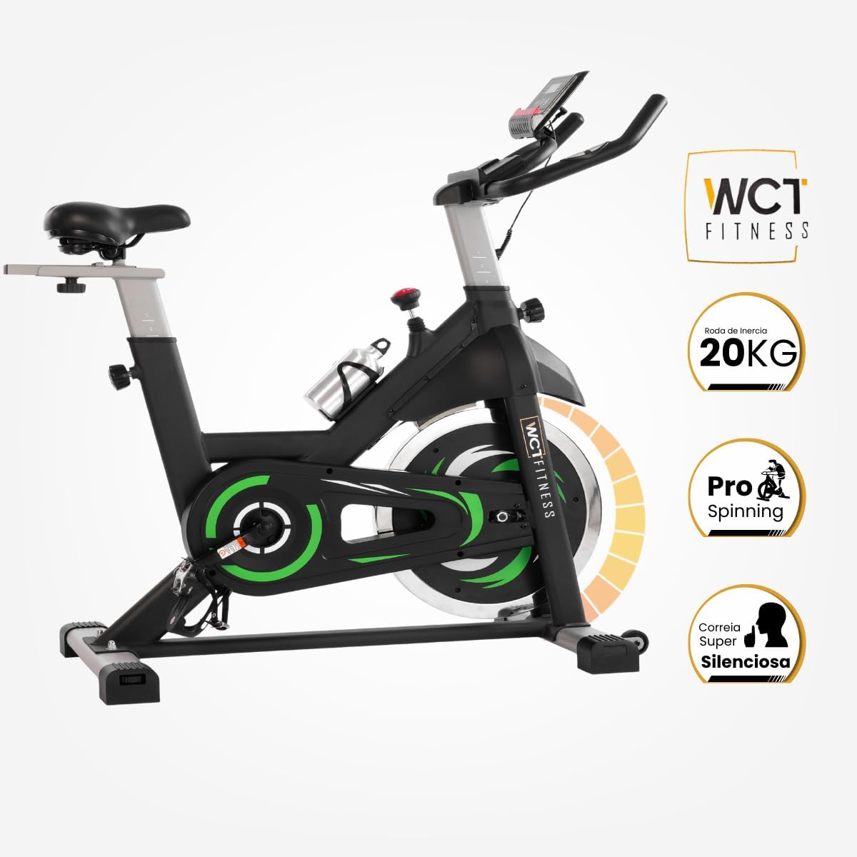 Bicicleta Ergométrica Spinning 20 kg de Roda de Inércia WCT Fitness 4