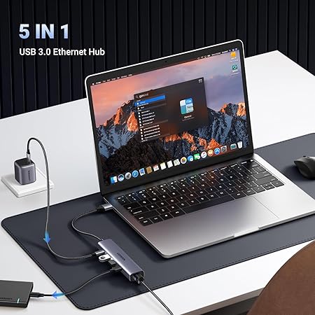 Hub Adaptador USB 3.0 Ugreen 5 em 1 com Porta Rj45 Ethernet 2