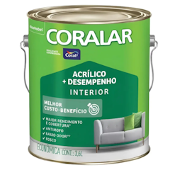 Tinta Acrílica Coralar + Desempenho Interior