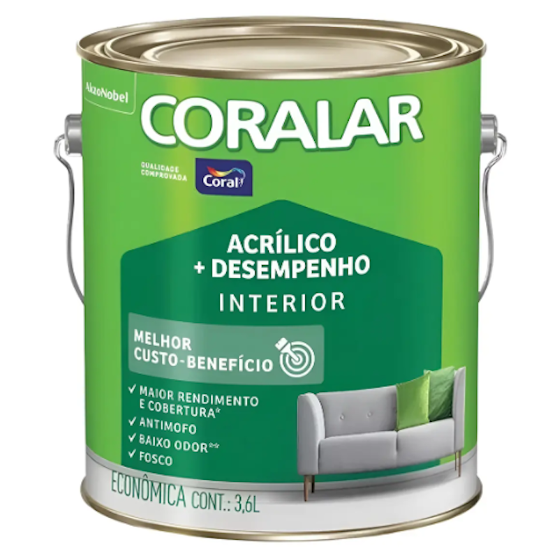 Tinta Acrílica Coralar + Desempenho Interior 1