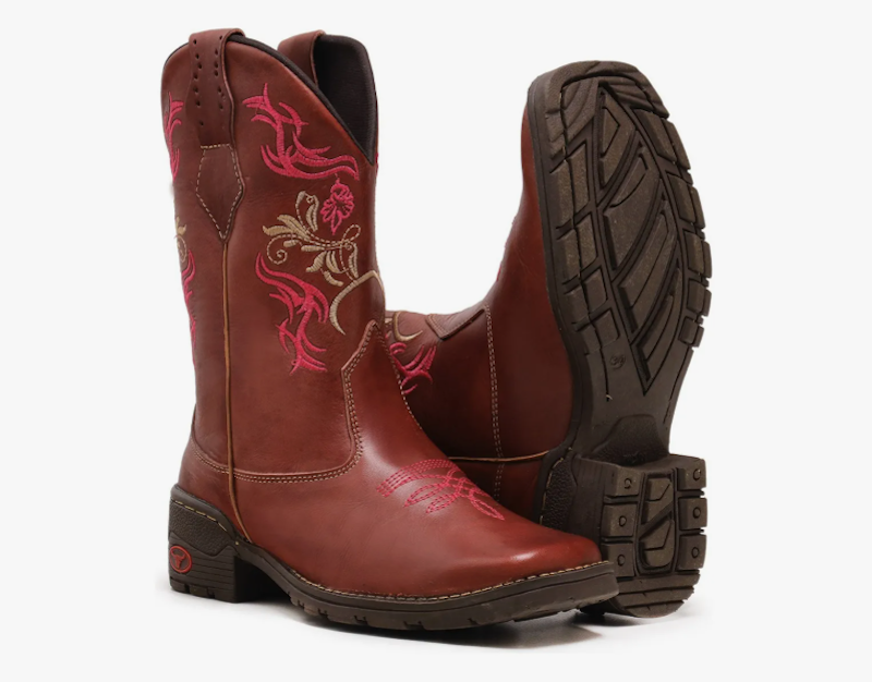 Bota Botina Texana Feminina Cano Longo Country 3