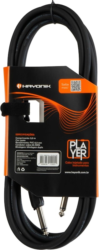 Cabo para Instrumento Hayonik Linha Brasil P10 x P10 3 m 2