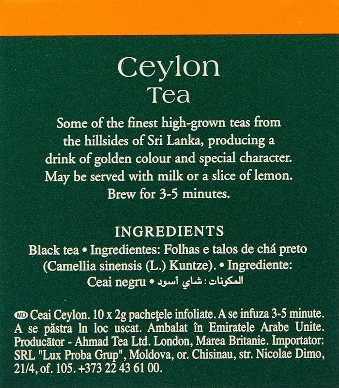 Chá Preto Ceylon Tea Ahmad Tea London 5