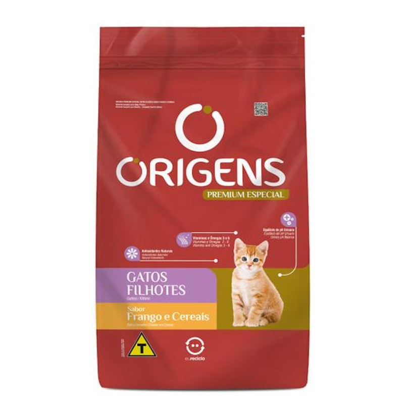 Origens Premium Especial Gatos Filhotes Sabor Frango e Cereais 1