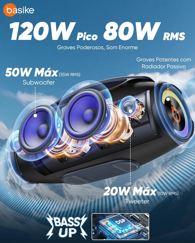 Caixa de Som Basike Boombox 2
