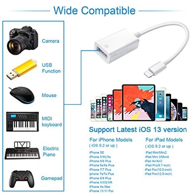Adaptador de Cabo Lightning Fêmea USB OTG 2