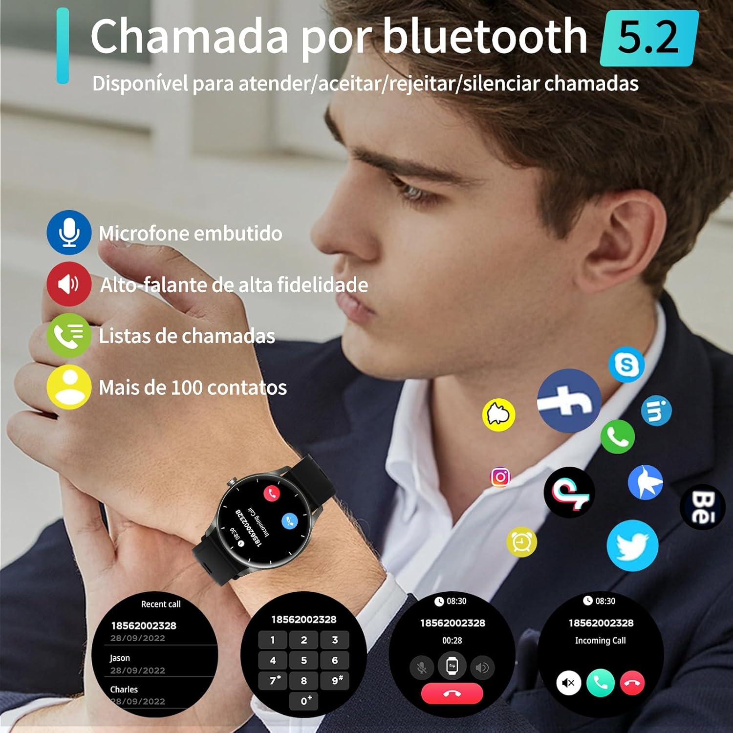 Relógio Smartwatch Redondo 4