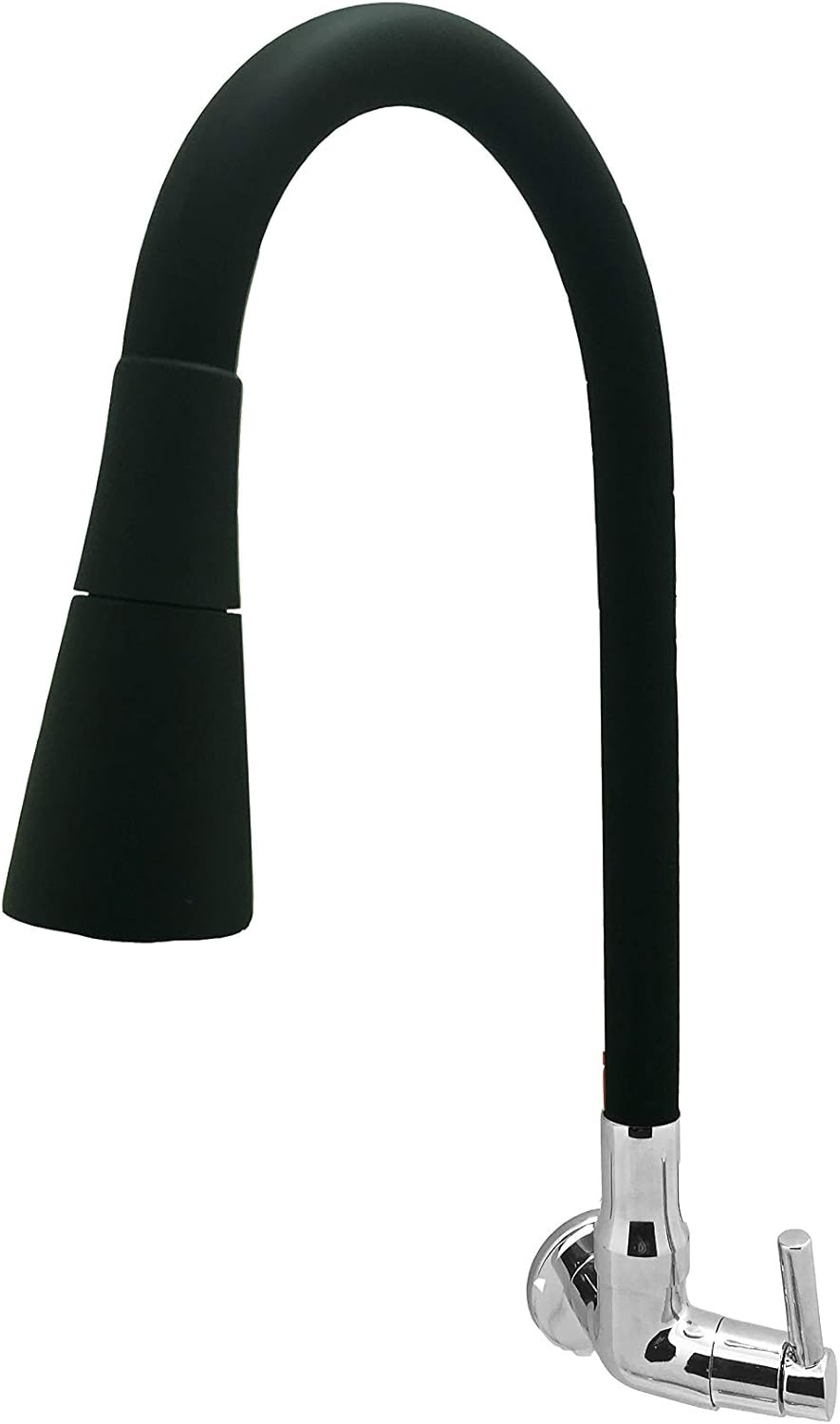 Torneira Gourmet C51 Cozinha Flexível Cone 2 Jatos Preto Parede 1