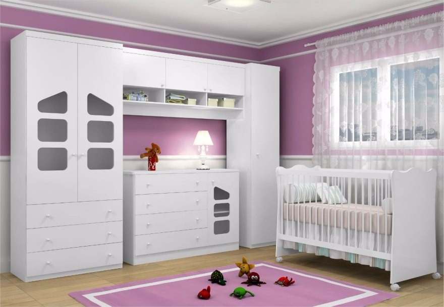 Jogo de Quarto Modulado 5 Peças Eloísa Branco - Phoenix Baby 1