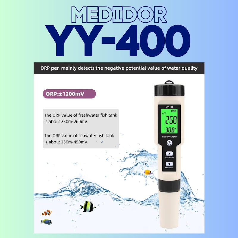 Medidor pH Digital Água H2 Orp 4x1 + Pilha + Guia Calibragem 3