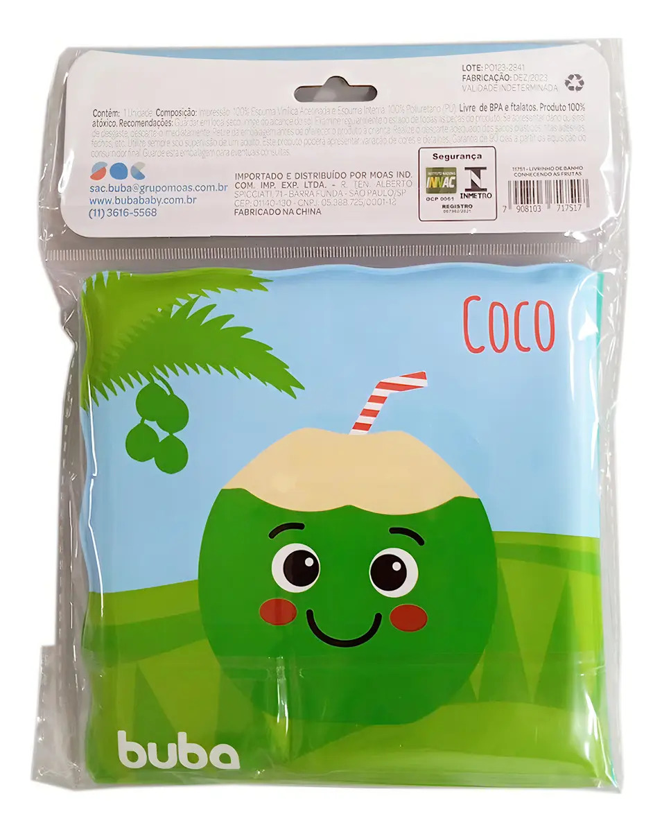 Livrinho de Banho Conhecendo as Frutas Buba 3