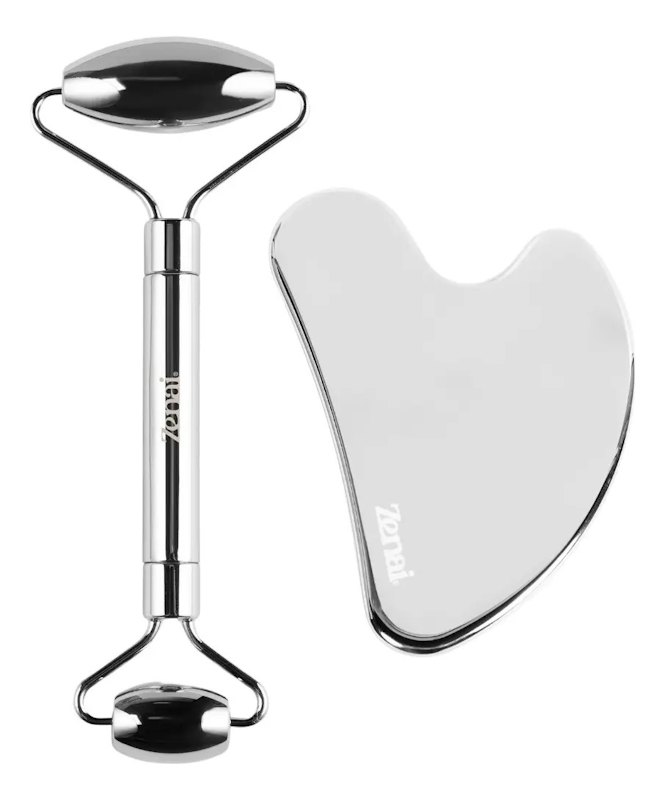 Kit Gua Sha + Rolo Facial Inox 1