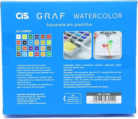 Aquarela Graf Watercolor 24 Cores Cis 3