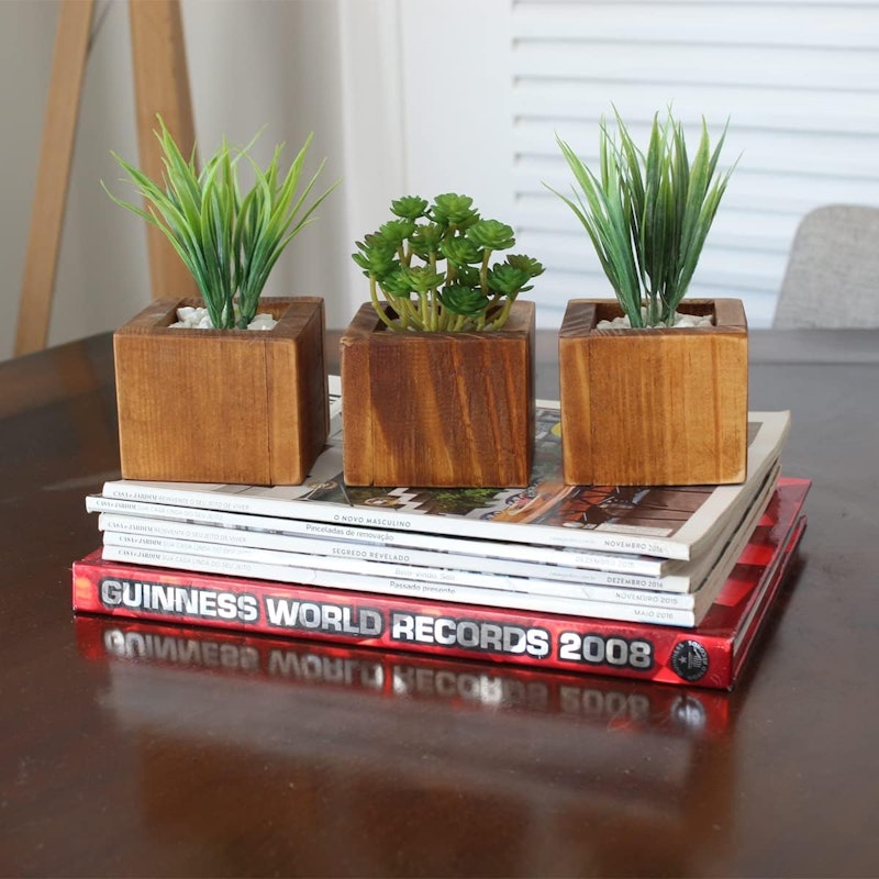 Kit 3 Vasinhos Planta Artificial Decoração Gabinete Banheiro 3