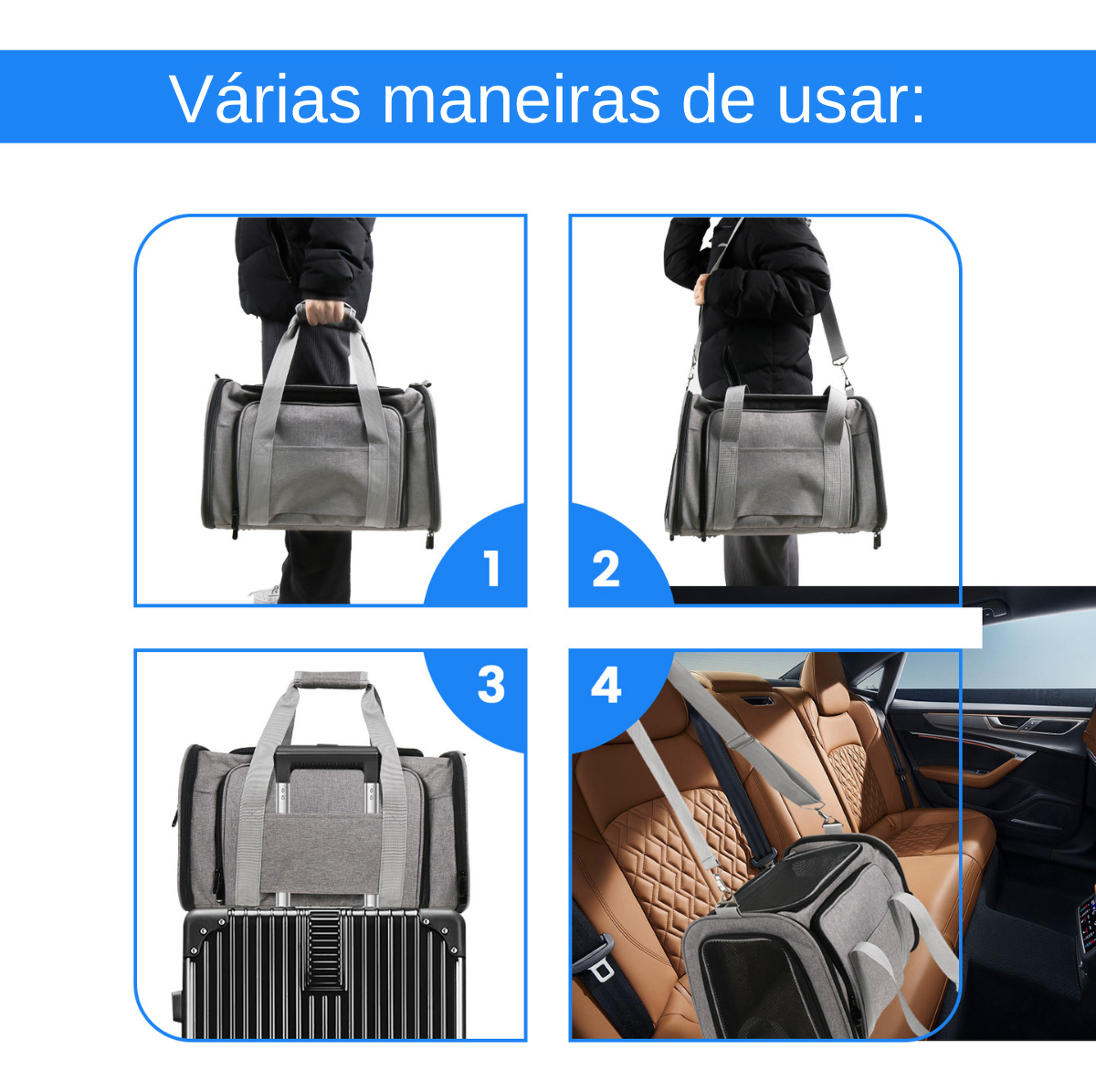 Bolsa Pet Expansível para Transporte em Avião 4