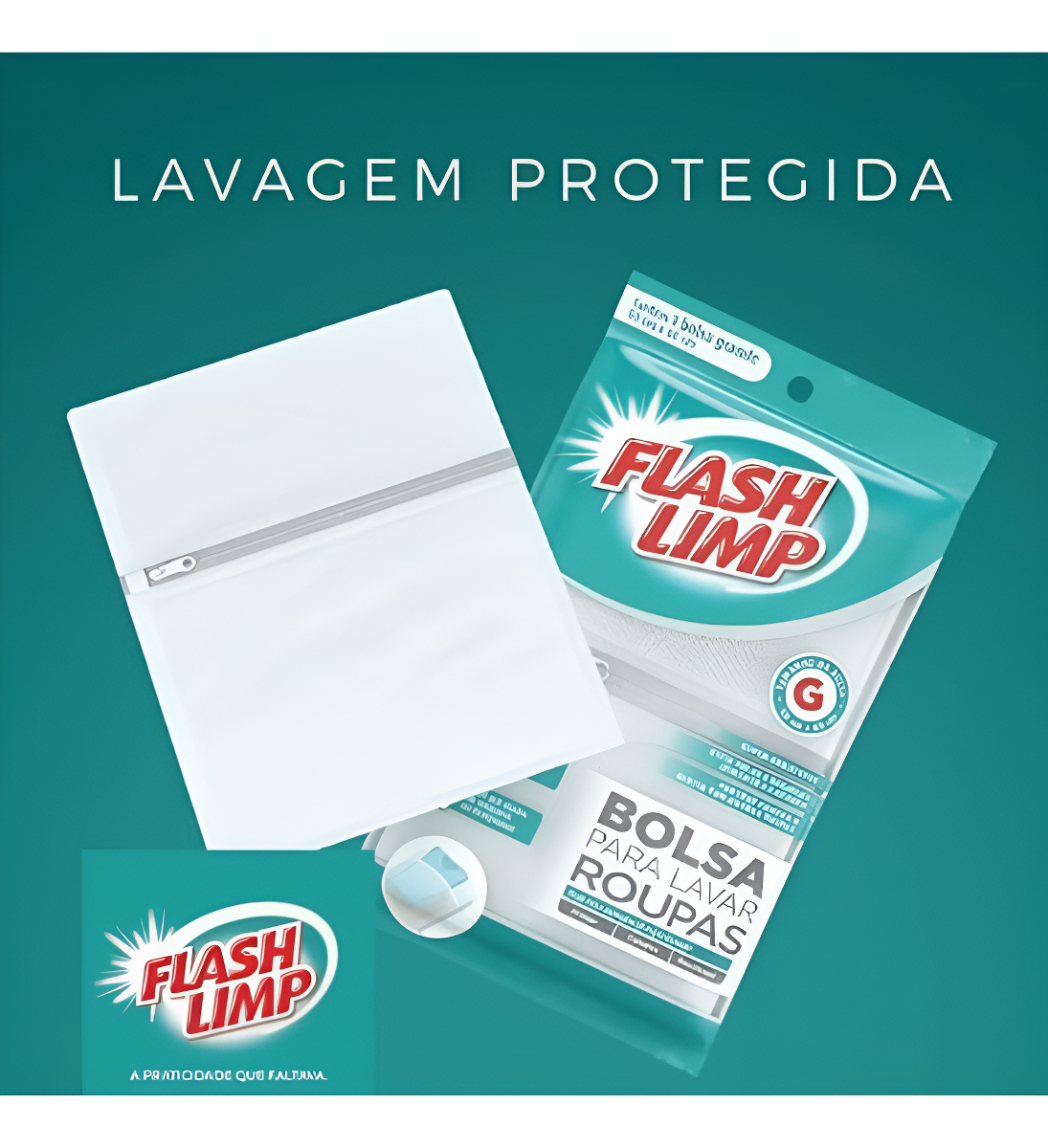 Bolsa para Lavar Roupas Grande 50 cm x 60 cm Flash Limp 3