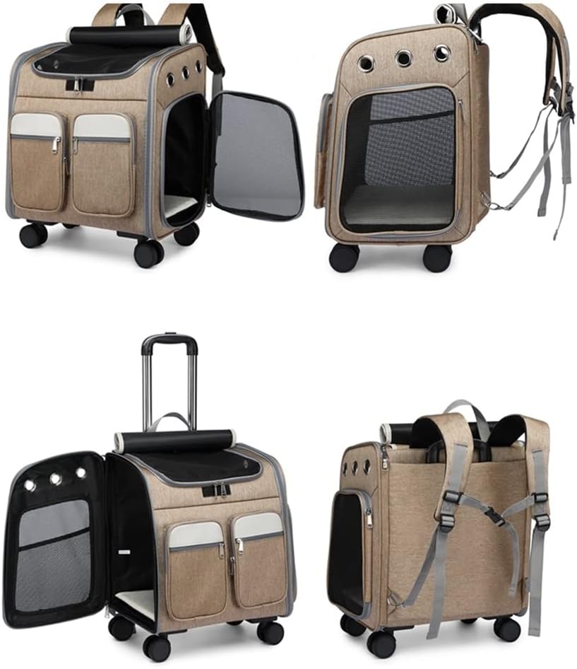 Bolsa Mochila Transporte Pet com Rodinhas Cães Gatos Luxo 2