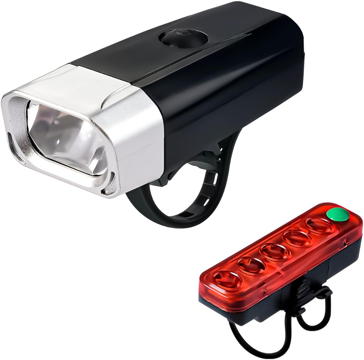 Kit Lanterna Bike Farol Luz Bicicleta Recarregável 1