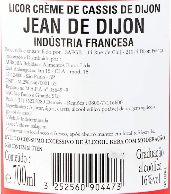 Licor Creme de Cassis 2