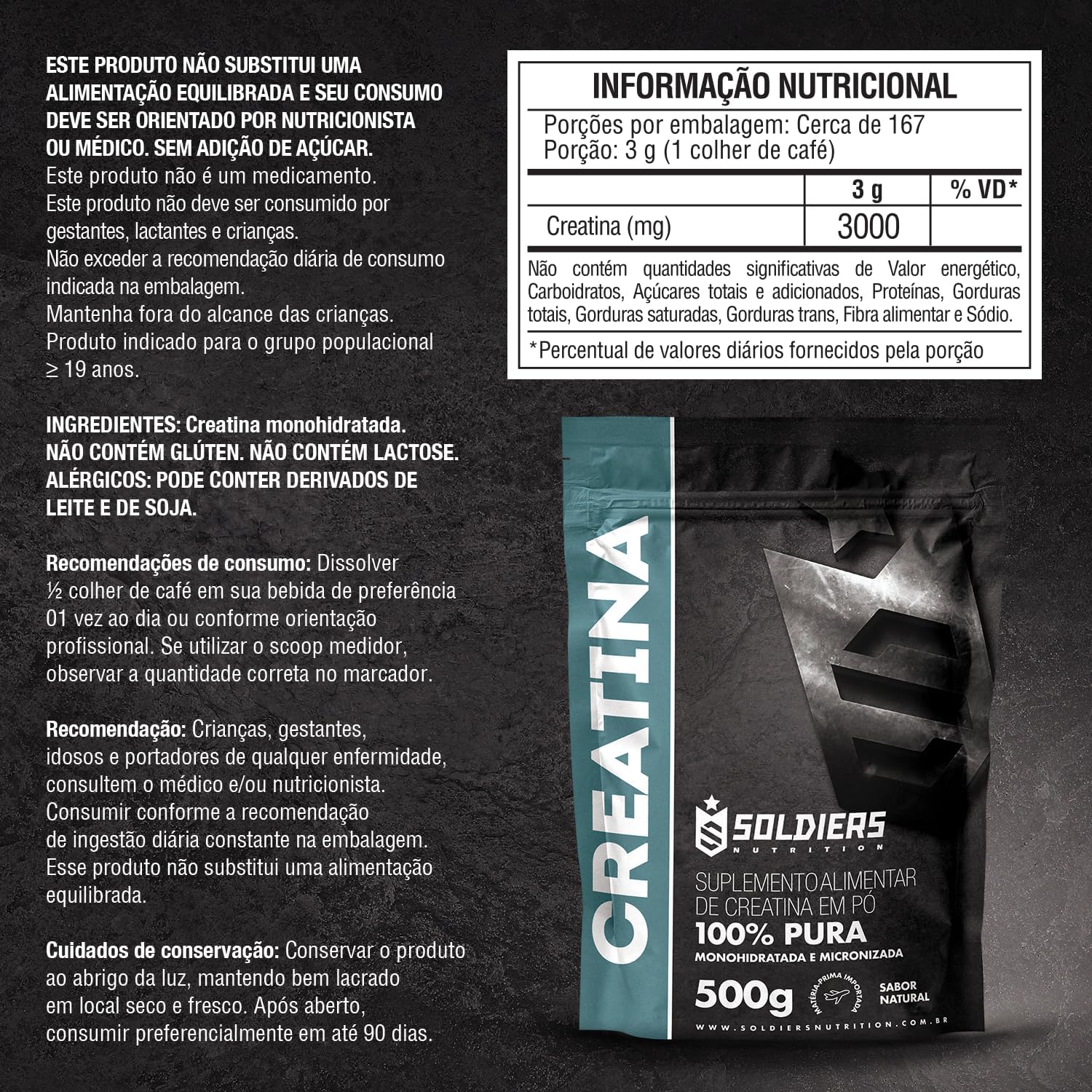 Creatina Monohidratada 100% Pura Importada  4