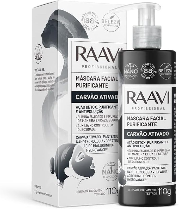 Máscara Facial Purificante Carvão Ativado Raavi 1