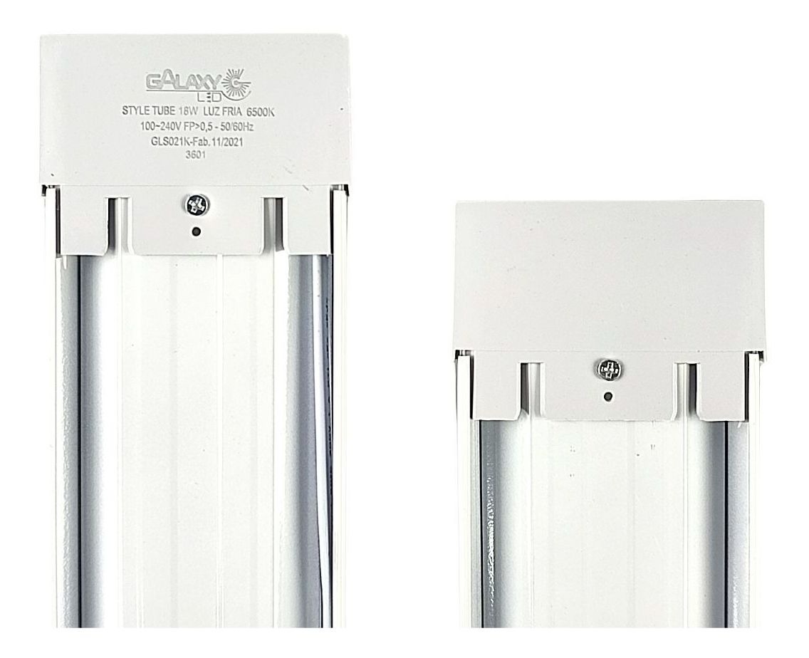 Luminária LED Tubular Sobrepor 18 W 60 cm 6500 K Bivolt Galaxy 4