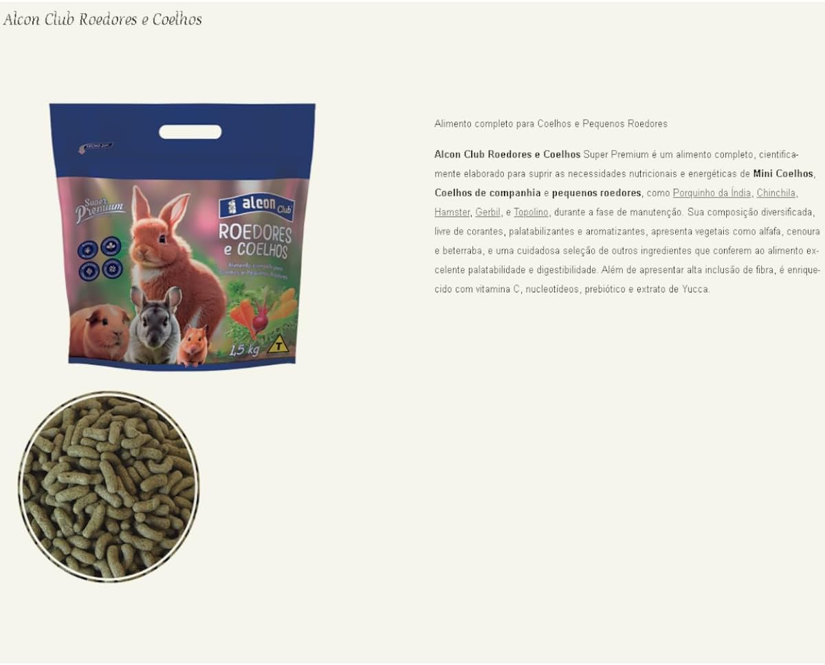Alcon Club Roedores e Coelhos Super Premium 3