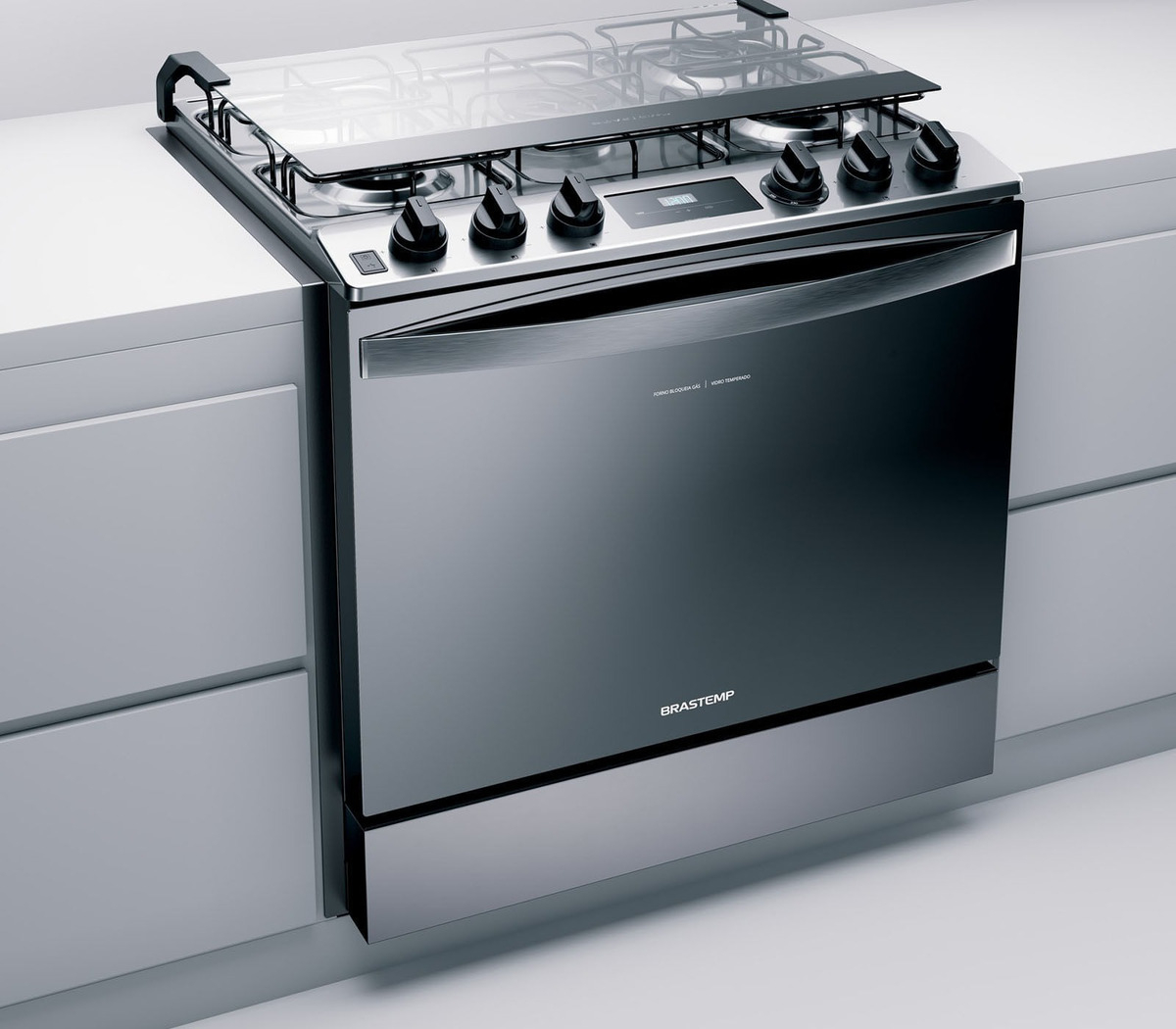 Fogão Brastemp 5 Bocas de Embutir Cor Inox com Turbo Chama e Touch Timer 2