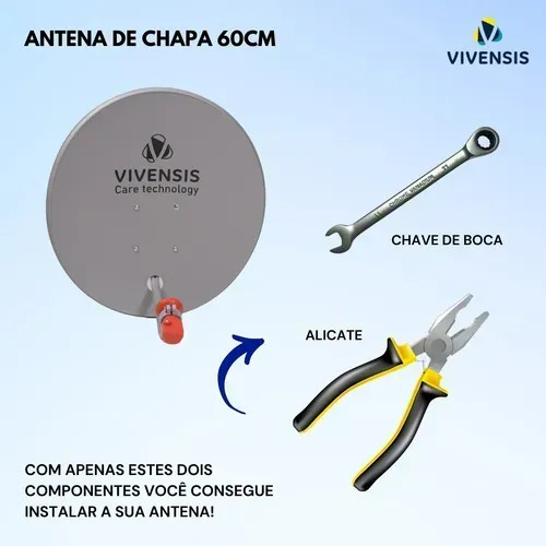 Kit Antena Parabólica Digital e Receptor VX10 3