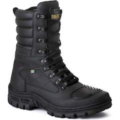 Bota de Motociclista Masculina Preta com Zíper e Proteção Antiderrapante