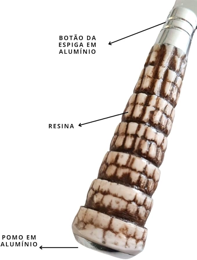 Faca Churrasco Artesanal Inox Cabo Rabo Tatu 10 Super Afiada 4
