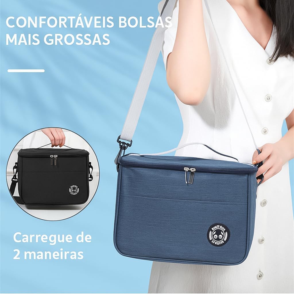 Bolsa Térmica Lancheira com Alça e Bolso Lateral 3