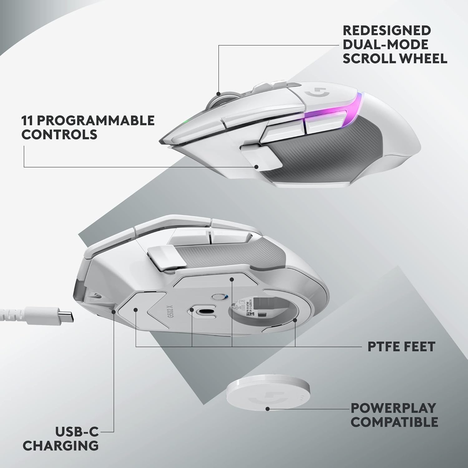 Mouse Gamer sem Fio Logitech G502 X Plus Lightspeed 5