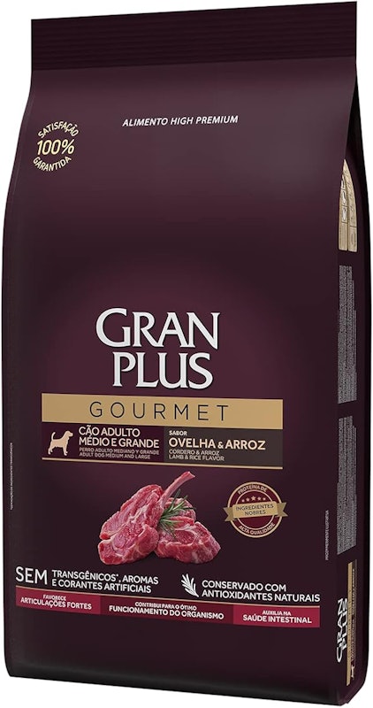 Ração GranPlus Gourmet Cão Adulto Médio e Grande Sabor Ovelha e Arroz 2