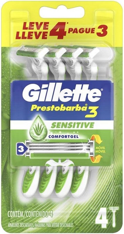 Aparelho de Barbear Descartável Gillette Prestobarba3 Sensitive 1