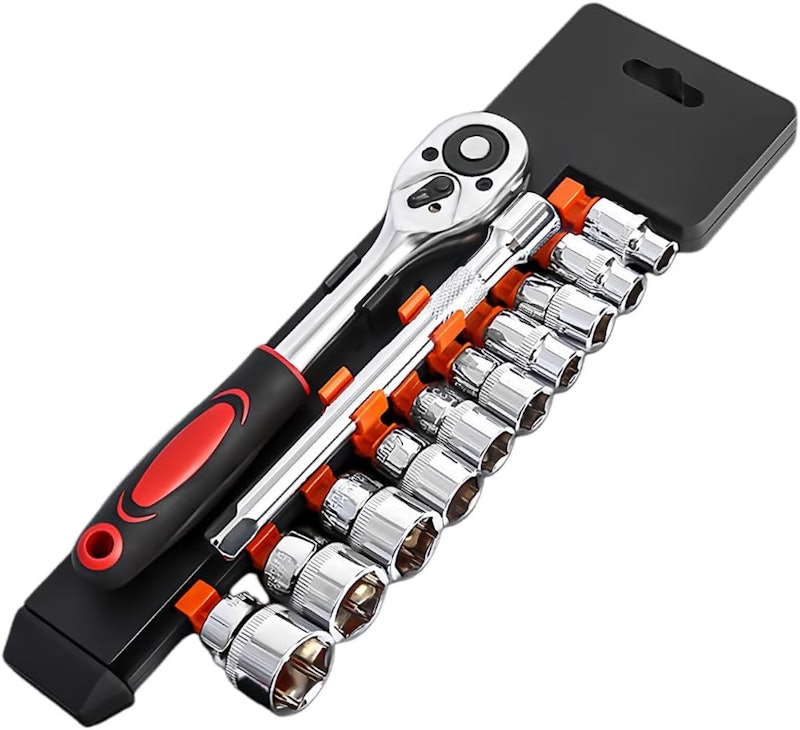 Jogo de Soquetes 12 Peças 1/2" com Catraca 72 Dentes Extensor 125 mm 1