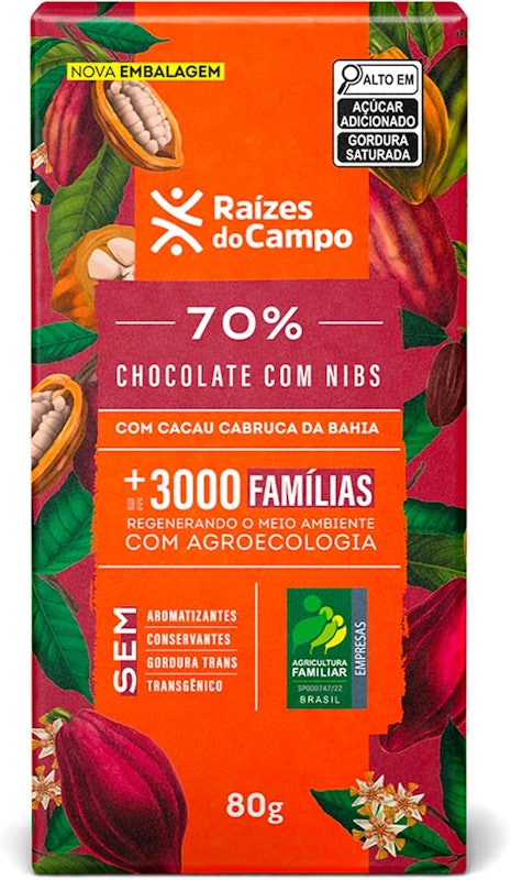 Chocolate Amargo 70% Cacau com Nibs 1
