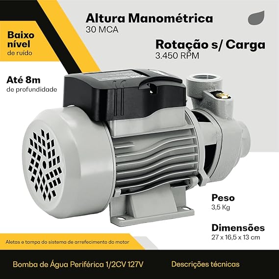 Bomba d'Água Periférica 1/2 CV 4