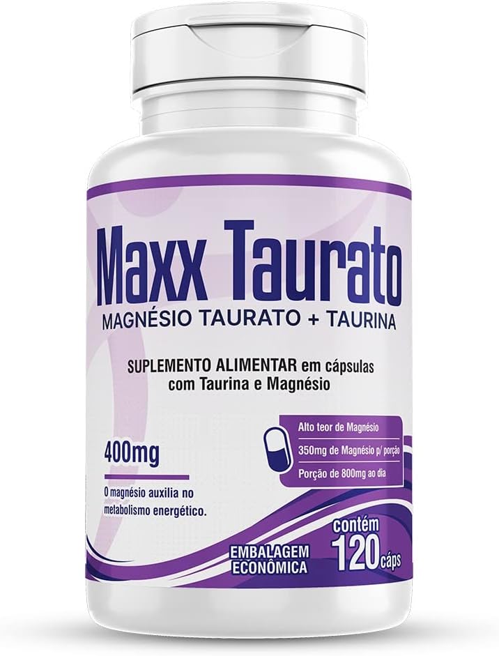 Maxx Taurato 120 Cápsulas Magnésio Taurina 1