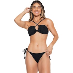 Biquíni Top Faixa Bustiê Cortininha de Amarrar