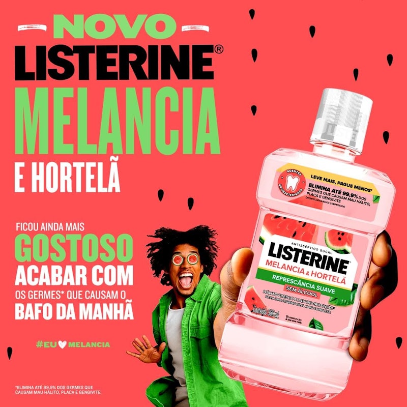 Antisséptico Bucal Listerine Melancia e Hortelã Refrescância Suave Sem Álcool 3