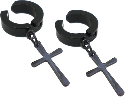 Brinco Argola Lisa Articulada com Cruz 1