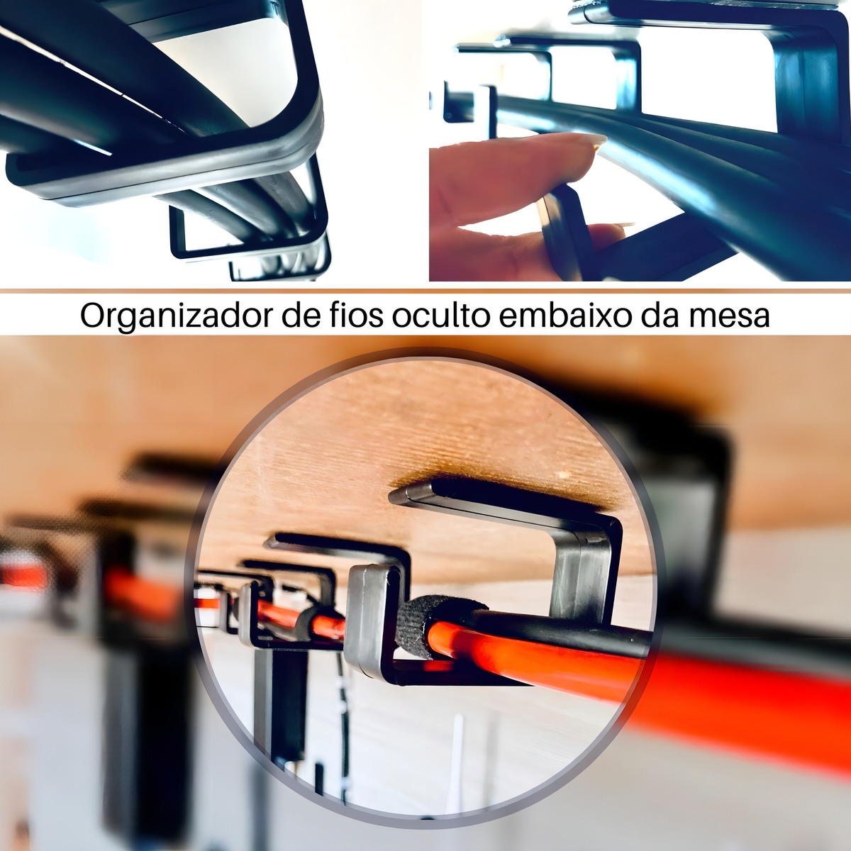 Organizador de Cabos e Fios para Mesa Oculto Abcfixadores 3