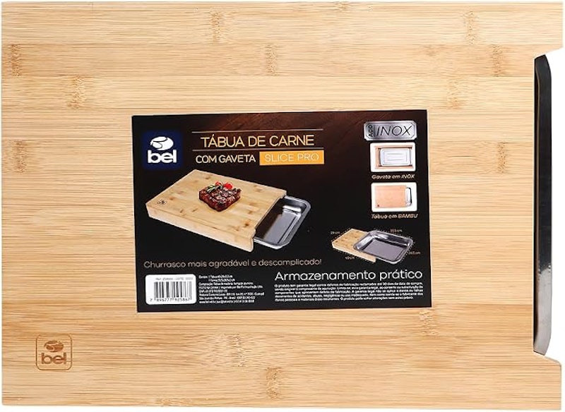 Tabua de Carne Churrasco com Bandeja e Gaveta Slice Pro Bel 1