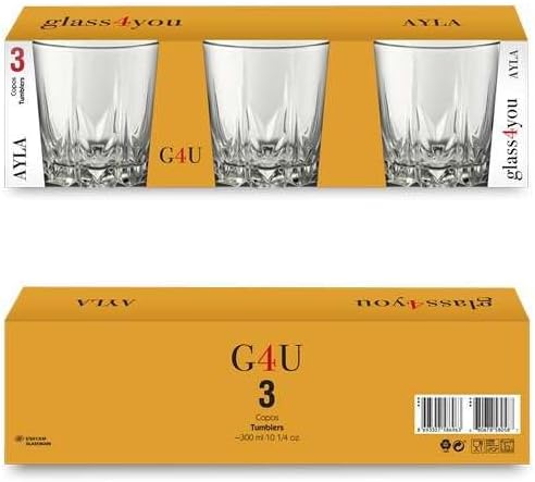 Jogo de Copo de Vidro Whisky Ayla com 3 Peças 2