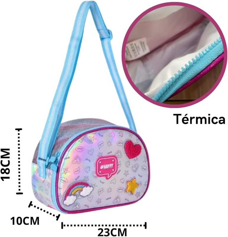 Mochila Infantil com Rodinha Clio Happy G Estojo e Lancheira 5