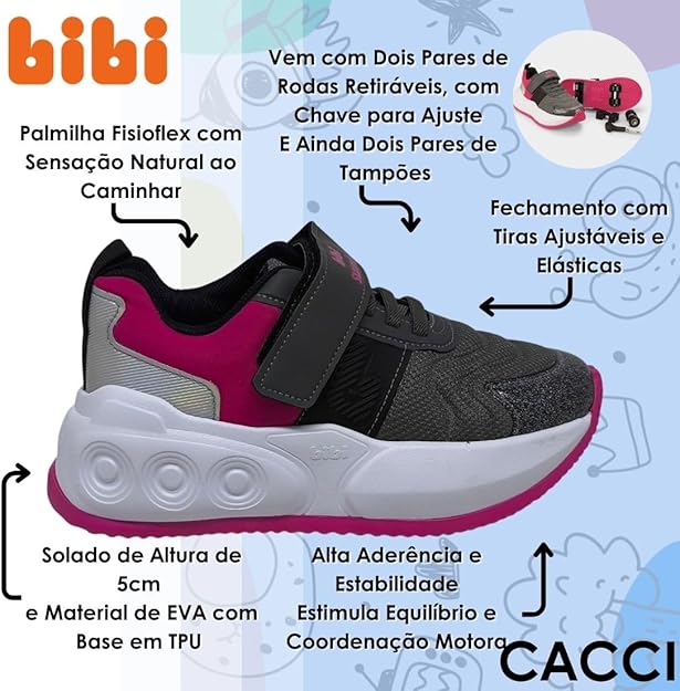 Tênis Infantil de Rodinhas Bibi Skatenis 4