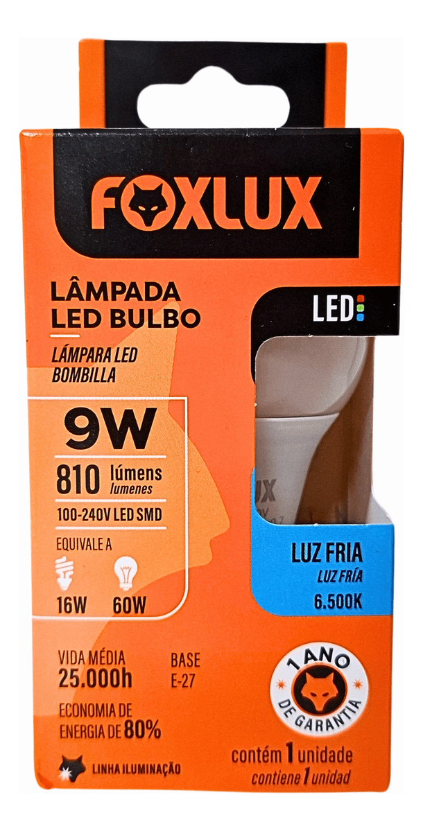 Lâmpada LED Bulbo 9 W 6500 K 2